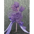 Lavender Organza Flower Corsage with Acrylic Flowers